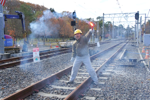 列車防護訓練